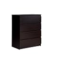 VIKI Engineered Wood Dresser With 4 Drawers, Chest Of 4 Drawers,Clothes Storage, Organizer Unit For Bedroom, Hallway, Entryway,Easy Pull Drawers, Width 80Cms, Dark Wenge Colour | 1 Year Warranty