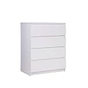 VIKI Engineered Wood Dresser With 4 Drawers, Chest Of 4 Drawers,Clothes Storage, Organizer Unit For Bedroom, Hallway, Entryway,Easy Pull Drawers, Width 80Cms, Frosty White Colour | 1 Year Warranty