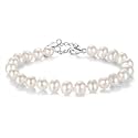 VIKI LYNN AAA 7-8mm Freshwater Cultured Pearl Bracelets for Women Adjustable Chain 7 inch