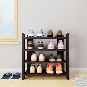 viki  open shoe rack shoe storage hallway organizer unit for entryway width 80cms dark wenge colour  1 year warranty