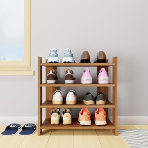 viki open shoe rack brussel walnut colour width 80cms