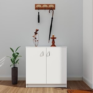 viki shoe rack with 4 pattern ventilated doors shoe storage cabinet for hallway organizer unit for entryway width 73cms frosty white colour 1 year warranty