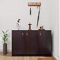 VIKI | Shoe Rack with Ventilated Doors, Shoe Storage,Shoe Cabinet for Hallway, Organizer Unit for Entryway, Width 120cms, Dark Wenge Colour | 1 Year Warranty