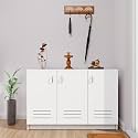 VIKI Wood Shoe Rack With Ventilated Doors, Shoe Storage,Shoe Cabinet For Hallway, Organizer Unit For Entryway, Width 120Cms, Frosty White Colour | 1 Year Warranty