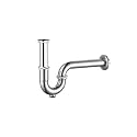Viking Brass P Trap 225mm (9”) | Thread 32mm Inner | Polished Chrome with Clean-Out Plug | Ideal for Washbasins, Corner Basins, and Kitchen Sinks