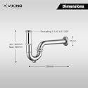 Viking Brass P Trap with Clean-out Plug Flexible Thread size 32mm (1-1/4”), Inner, 450mm (18”) - Polished CP, Adjustable Simple Drain Trap