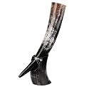 Viking Drinking Horn Mug Premium Original Viking Beer Tankard with Super-Hardwood Bottom | Ideal for Beer Lovers-Wine-Mead & Ale Medieval Style Stein