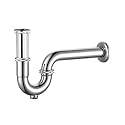 Viking P Trap with Cleanout Plug 450mm (18") - Thread 32mm (1-1/4") - Brass, Polished Chrome Finish - Ideal for Washbasin, Corner Basin &amp; Kitchen Sinks