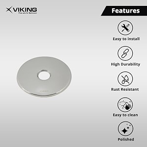 viking ss201 flange florentine big od with dia 100mm 434 amp thread size 15mm 12pack of 3pcs  polished finish  cover up cracks