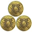 Vikings Battle-Axe Helmet Norse Compass Challenge Coin (Pack of 3)