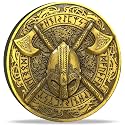 Vikings Battle-Axe Helmet Norse Compass Challenge Coin (Single Coin)