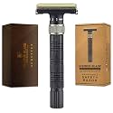 VIKINGS BLADE Adjustable Double Edge Safety Razor + Luxury Case. Smooth, Reusable, Eco-Friendly (The Emperor “Augustus”)