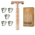 VIKINGS BLADE Safety Razor for Women + 5 Swedish Steel Blades. Quick Release Head, Double Edge. Smooth, Reusable, Recyclable (Model: Eva)