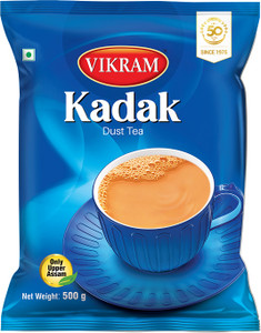 vikram kadak dust tea strong bold and rich flavour perfect morning tea 500 gram pack tea pouch 500 g