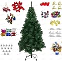 VikriDA 6.5 Feet Artificial Pine Green Christmas Tree with 102Pcs Decorative Ornaments| Xmas Tree with Sturdy Metal Stand