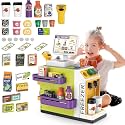 VikriDA Kids Cash Register Playset with Coffee
