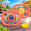 VikriDA Steering Wheel Pretend Adventure Toy for Kids | Early Education Driving Steering Wheel with Music (Yellow)