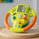 VikriDA Interactive Steering Wheel Driving Toy for Kids | 360° Rotating Car Simulator with Lights, Music &amp; Sound Effects - (Green)