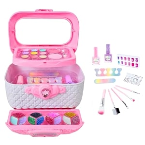 vikrida beauty set gift toys for girls makeup kit attechi set washable make up for kids princess cosmetic real beauty set role play pink