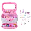 VikriDA Beauty Set Gift Toys for Girls Makeup Kit Attechi Set Washable Make up for Kids Princess Cosmetic Real Beauty Set Role Play (Pink)