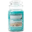 Village Candle Beachside Large Glass Apothecary Jar Scented Candle, 21.25 oz, Light Blue, (Pack of 6)
