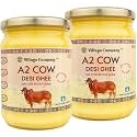 Village Company Organic A2 Gir Cow Ghee Bilona Method | Pure A2 Cow Ghee 500ml Pack of 2 | Curd-Churned Desi Cow Ghee | Gir Cow Ghee | Vedic Ghee | Grassfed, Pure, Natural &amp; Healthy | Glass Bottle