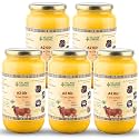 Village Company Organic A2 Gir Cow Ghee Bilona Method | Pure A2 Cow Ghee 1 Litre Pack of 5 | Curd-Churned Desi Cow Ghee | Gir Cow Ghee | Vedic Ghee | Grassfed, Pure, Natural &amp; Healthy | Glass Bottle