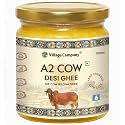 Village Company Certified Organic A2 Gir Cow Ghee 100ml | Vedic Bilona Method | Curd-Churned A2 Desi Cow Ghee | Gir Cow Ghee | Grassfed, Pure, Natural & Healthy | Lab Tested | Glass Bottle 100ml