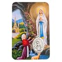 VILLAGE GIFT IMPORTERS Holy Prayer Card with Built-In Medal Pendant | Laminated Full-Color Prayer Card | Great Variety (Saint Bernadette and Our Lady of Lourdes Prayer Card and Medal)