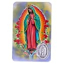 VILLAGE GIFT IMPORTERS Holy Prayer Card with Built-In Medal Pendant | Laminated Full-Color Prayer Card (Our Lady of Guadalupe Prayer Card with Medal)