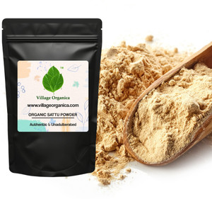 village organica sattu powder  dry roasted  hand pounded  sattoo  superfood  18 kg pack of 2
