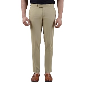 VILLAIN Solid Mid-Rise Stretchable Mens Formal Trousers