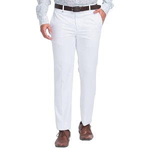 VILLAIN Solid Mid-Rise Stretchable Mens Formal Trousers