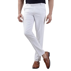 VILLAIN Solid Mid-Rise Stretchable Mens Formal Trousers