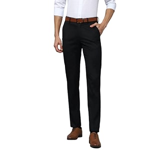 VILLAIN Solid Mid-Rise Stretchable Mens Formal Trousers