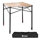 VILLEY Folding Camping Square Table, Portable Aluminum Table, Large