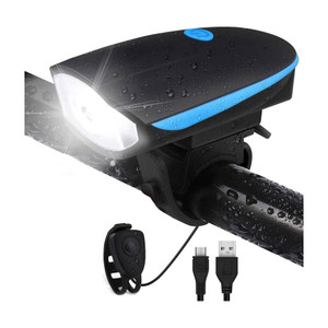 villy 2-in-1 rechargeable -cycle light and horn led front rear light combo