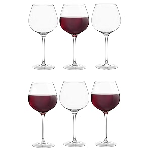 vilon italian premium balloon red white or brandy premium crytal clear wine glasses  650 ml ideal for champagne cocktail party whisky glass  transparent  set of 6