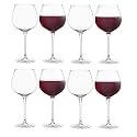 VILON Italian Premium Balloon Red White Or Brandy Premium Crytal Clear Wine Glasses | 650 ML Ideal for Champagne, Cocktail Party Whisky Glass | Transparent | Set of 8