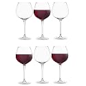 VILON Italian Premium Balloon Red White Or Brandy Premium Crytal Clear Wine Glasses | 650 ML Ideal for Champagne, Cocktail Party Whisky Glass | Transparent | Set of 6
