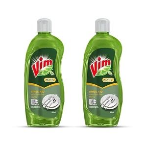 vim matic rinse aid 500 ml prevents limescale buildup prevents spots designed by india39s no1 dishwash brand