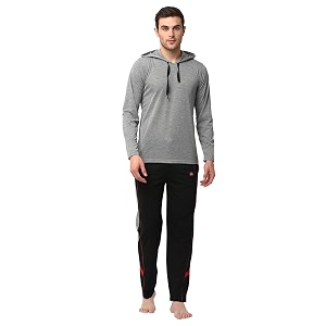 mack jonney - cotton blend night suit pajama set for men with hodded full sleeve t-shirt and track pant-vj-mns-ttp-group17