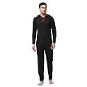 Mack Jonney - Cotton Blend Night Suit Pajama Set for Men with Hodded Full Sleeve T-Shirt and Track Pant-VJ-MNS-TTP-GROUP17