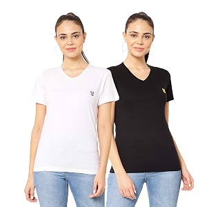 Mack Jonney Women Cotton Blend V Neck