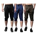 Mack Jonney Dryfit Lycra Solid 3/4th Capri for Men (Pack of 3)-Dryfit_D13_BLK_BLU_Gry_03-P