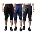 Mack Jonney Dryfit Lycra Solid 3/4th Capri for Men (Pack of 3)-Dryfit_D13_BLK_BLU_Gry_03-P