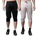 Mack Jonney Dryfit Lycra Solid 3/4th Capri for Men (Pack of 2)-Dryfit_D13_BLK_BLU_02-P