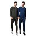 Mack Jonney Dryfit Lycra Solid Tracksuit Co-ord Set for Men (Pack of 2)-DRY_T_FS_L.GRY_OLV_D10_L.GRY_OLV_04-P