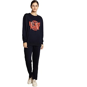 Mack Jonney Printed Round Neck Cotton Fleece