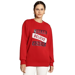 Mack Jonney Printed Round Neck Cotton Fleece